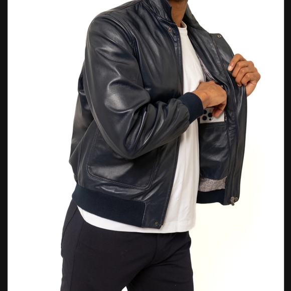🔥BNWT 🔥 Pino Porte ~ Pilot Leather Bomber Jacket XL(Runs small, feels like L) - Picture 5 of 9
